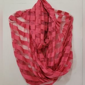 🧣Coral Striped Long Infinity Scarf ♾️